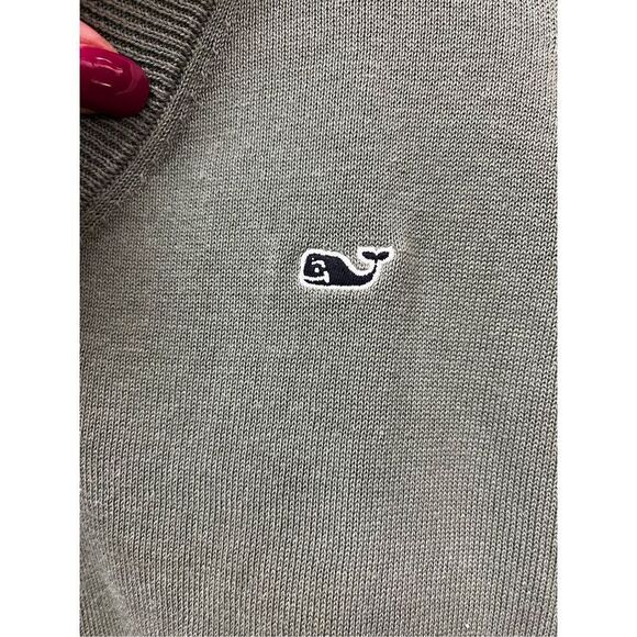 Vineyard Vines Moss Green & Salmon Ladies V-Neck Sweater sz M EUC - Picture 2 of 8